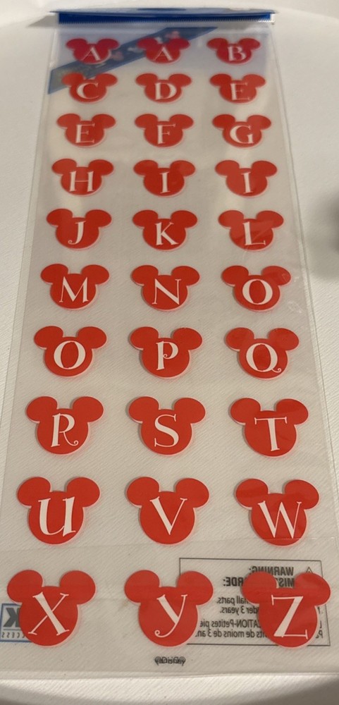 Disney Mickey Mouse icon Alphabet stickers 60 pieces on 2 sheets!