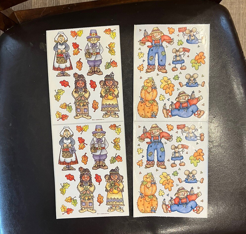 Provo Craft Lori Gardner Scarecrow Fall Leaves Autumn Stickers Scrapbooking New