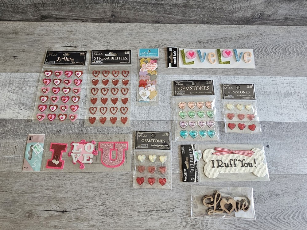 Sticker Lot – Valentine’s Day Love Vday Scrapbooking 3D Stickers Jolee’s #10
