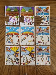 Vintage BJ Sticker Activity Sheet Airplane Car Dance Sign Kitchy Ephemera Scrap