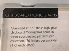 Fiskars Alphabet Chipboard Monogram MUMS THE WORD Pattern 3.5″ Cloud 9 Design