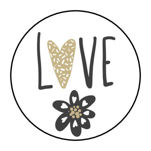 30 LOVE ENVELOPE SEALS LABELS STICKERS 1.5″ ROUND FLORAL FLOWER
