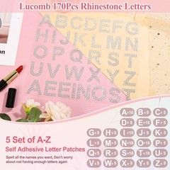 Self Adhesive Diamond Letter Stickers, 170 Pcs Silver Glitter Alphabet For DIY