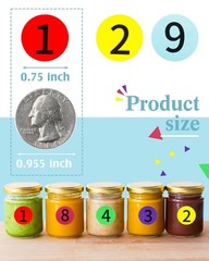 4500 Circle Number Stickers 1-9, Colorful Inventory Labels, 1/2″ Roll for Office