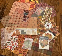 Mixed Lot of AUTUMN FALL Scrapbook Paper, Stickers And Ephemera