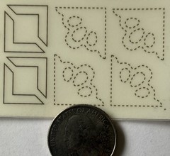 DARK BROWN PHOTO CORNER Rub-On Transfers(4”x 5”) Scrapbook•Memory•Card Making