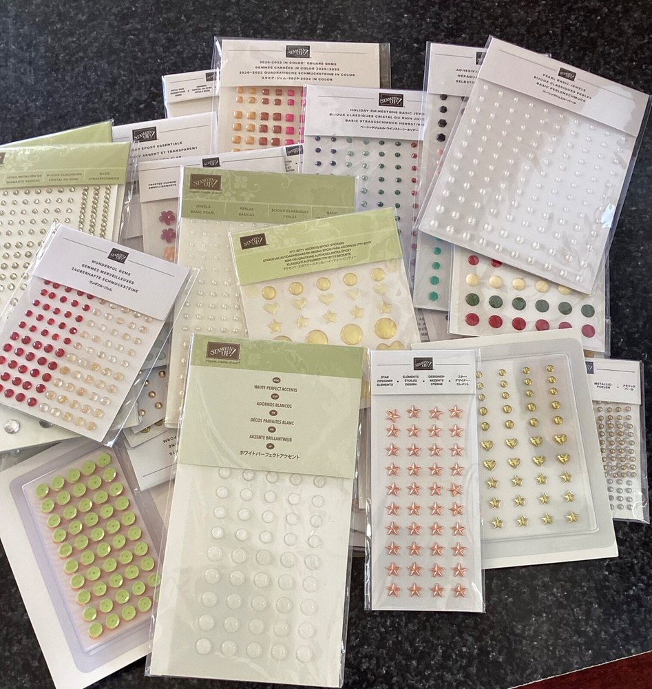Stampin’Up! Retired ADHESIVE BACKED ADORNMENTS, New in Pack, CHOICE