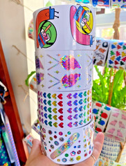 Pipsticks Retro Stickers Off The Roll: Rainbows, Bears, Ice cream+ You Choose!