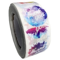 NEW W Stickers 1″ Thank You 500ct Rainbow (8 Designs) Labels
