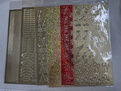 Large Lot of 16 Christmas & Birthday Peel-Off Stickers Gold Silver Red Green