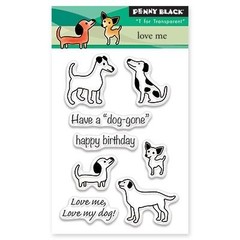 New Penny Black RUBBER STAMP clear cling LOVE ME SET puppy dogs free USA ship
