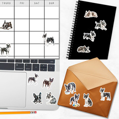 Boston Terrier Dog Stickers for Journals, Scrapbooks, Planners, Glossy, Matte