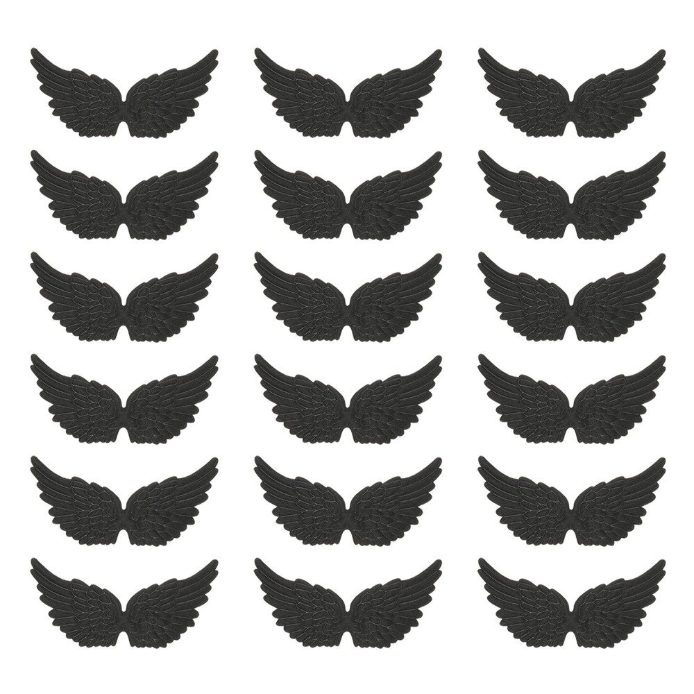 18Pcs Angel Wings for Crafts, Black Wings (5.3 Inch)