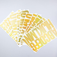 12 Sheets Letter Number Stickers, 3 Inch Vinyl Alphabet Sticker, Self-Adhesive P
