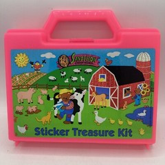 Vtg 90s Sandylion Sticker Treasure Kit Case Only Bear Farm Barn Pigs Cow Horse