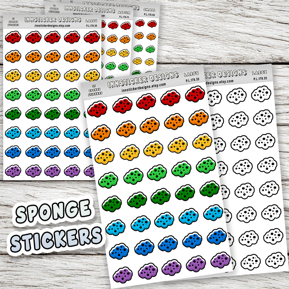 Sponge Stickers, Mini Icon Reminder Planner stickers, Journals, Scrapbooks