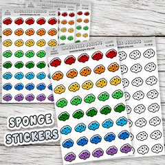 Sponge Stickers, Mini Icon Reminder Planner stickers, Journals, Scrapbooks