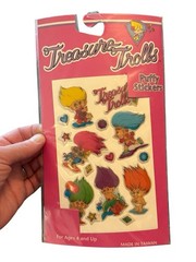 Treasure Trolls Vintage Puffy Stickers 1992 Ace Novelty Style #3