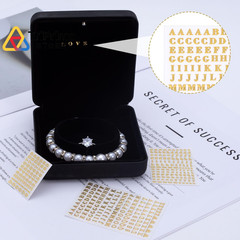 OIIKI 640pcs Small Metal Letter Number Stickers, 3D 0.16 inches, Gold