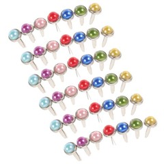 50Pcs Pearl Snap Fasteners Mini Round Metal Brads for Scrapbooking DIY Crafts