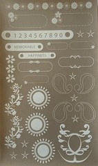 WHITE MEMORABLE Rub-On Transfers(4-1/2”x 7-3/4”)Flower •Happiness•Card Making•