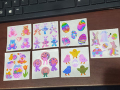 Sandylion 7 mod Mother of PEARL Bunny Chicks Bears Easter Bonnets Eggs