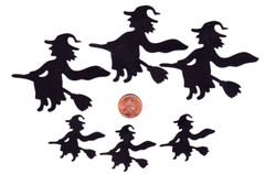 QuicKutz WITCH Die Cuts – Halloween Flying Witches Set of 6 – 2 Sizes Diecuts