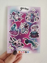 Spell Bound Witchy Gothic Sticker Sheet – Original Art by SammiSpaghettiArt