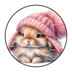 ADORABLE BUNNY ENVELOPE SEALS STICKERS LABELS TAGS 1.5″ ROUND (30) CUTE EASTER