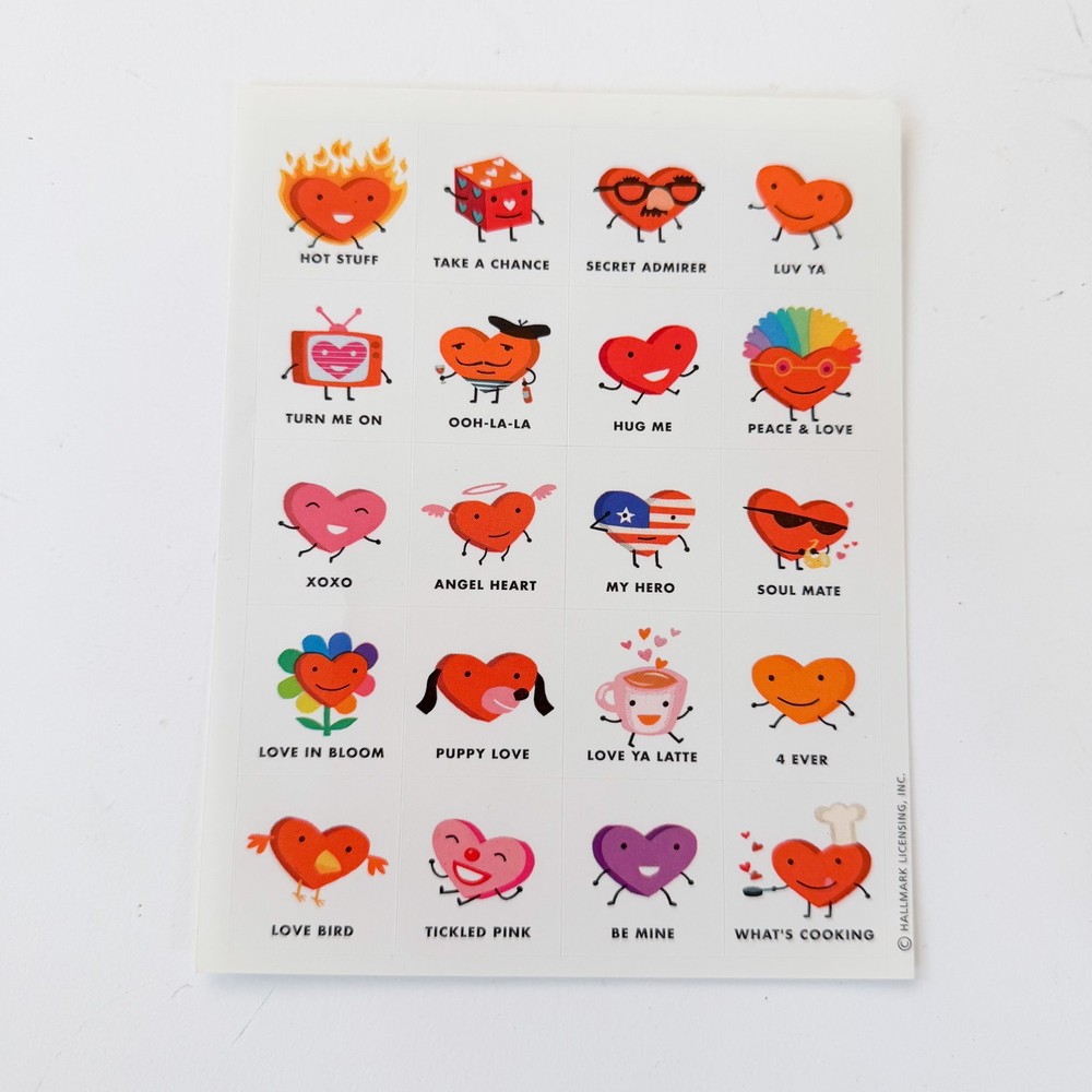 Love Conversation Quotes Hearts Valentine’s Day Hallmark Stickers Sticker Sheet