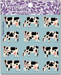 Violette Stickers 2 Sheets Holstein Cows Babies Calves Dairy Black White Repeats
