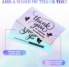 1120Pcs Thank You Stickers and Cards Set for Supporting My Small Holographic
