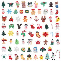 CCINEE 100pcs Christmas Resin Slime Charms for Craft, Santa Small, Multicolor