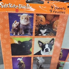 Lot Vintage Hallmark AGC Stickers Sticker Sheets Halloween Ghost Dogs Bat Witch