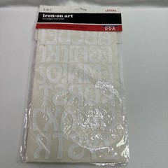 New S.E.I. Flocked Iron-On Transfers «COOL LETTERS» White Uppercase & Lowercase