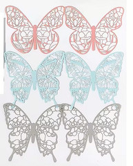 12PCS Large Paper Lace Butterfly for Scrapbooking, Crafting, Party Decoration -A