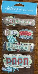 RARE Jolees Grandpa Words Gramps Grandad Papa Grampy Family Pa Scrapbook Sticker