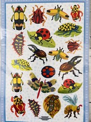 Bug Theme Sparkling Stickers Ladybug Caterpillar Beetle Bees Scrapbooking