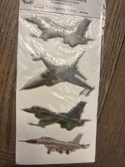 Vintage SilverWings Fighter Plane Stickers National Air And Space Museum F-16A