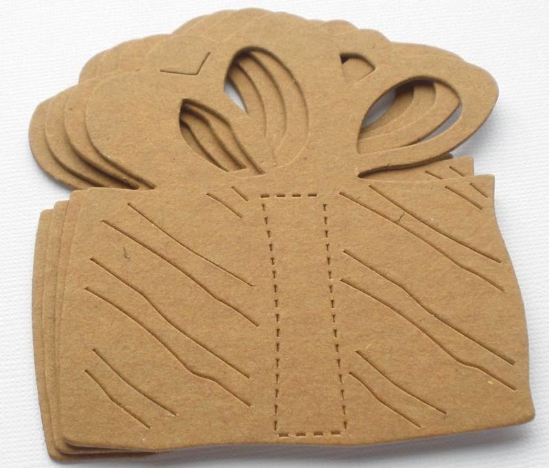 (4) PRESENTS – Birthday Christmas Gift Bare Chipboard Die Cuts – 3 1/4″ x 3 3/4″