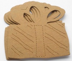(4) PRESENTS – Birthday Christmas Gift Bare Chipboard Die Cuts – 3 1/4″ x 3 3/4″