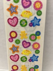 Vintage Sandylion Kromekote Buttons Sticker Hearts Bear Star Rabbit Sealed