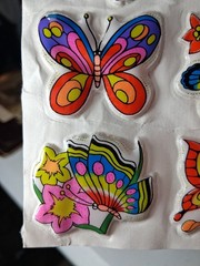 vintage 1980s imperial toy corp. puffy butterfly stickers
