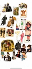50 Vintage People Stickers Victorian Edwardian Portrait Ephemera Scrapbook Lot