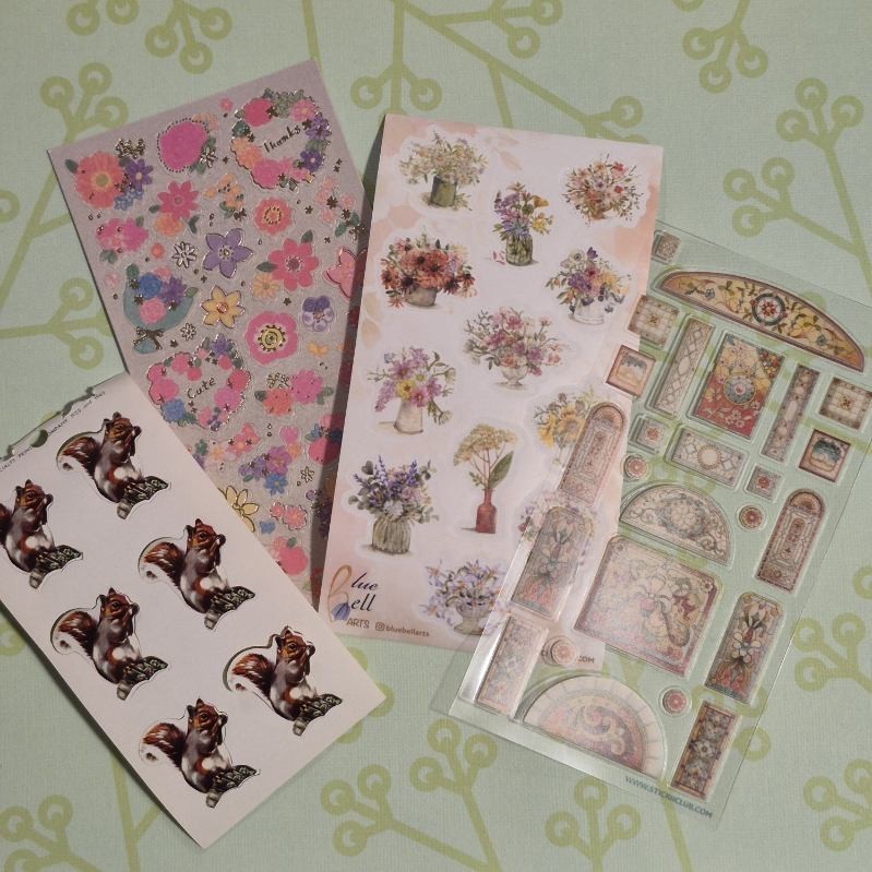 Vintage Modern Stickii Club Flowers Cottage core Junk Journal Sticker Sheet Lot