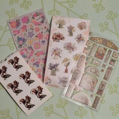 Vintage Modern Stickii Club Flowers Cottage core Junk Journal Sticker Sheet Lot