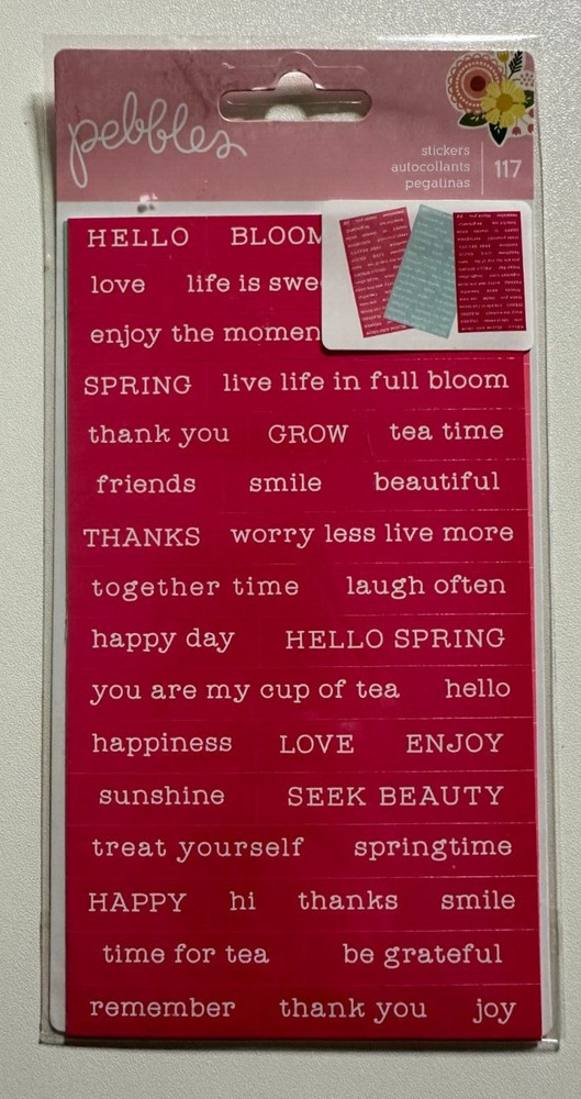 Pebbles Scrapbook Garden Party Word Stickers-3 Sheets