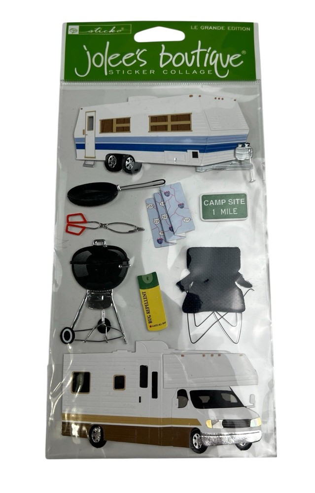 Jolee’s Boutique EK Success RV Campers Camping Stickers Scrapbooking Dimensional