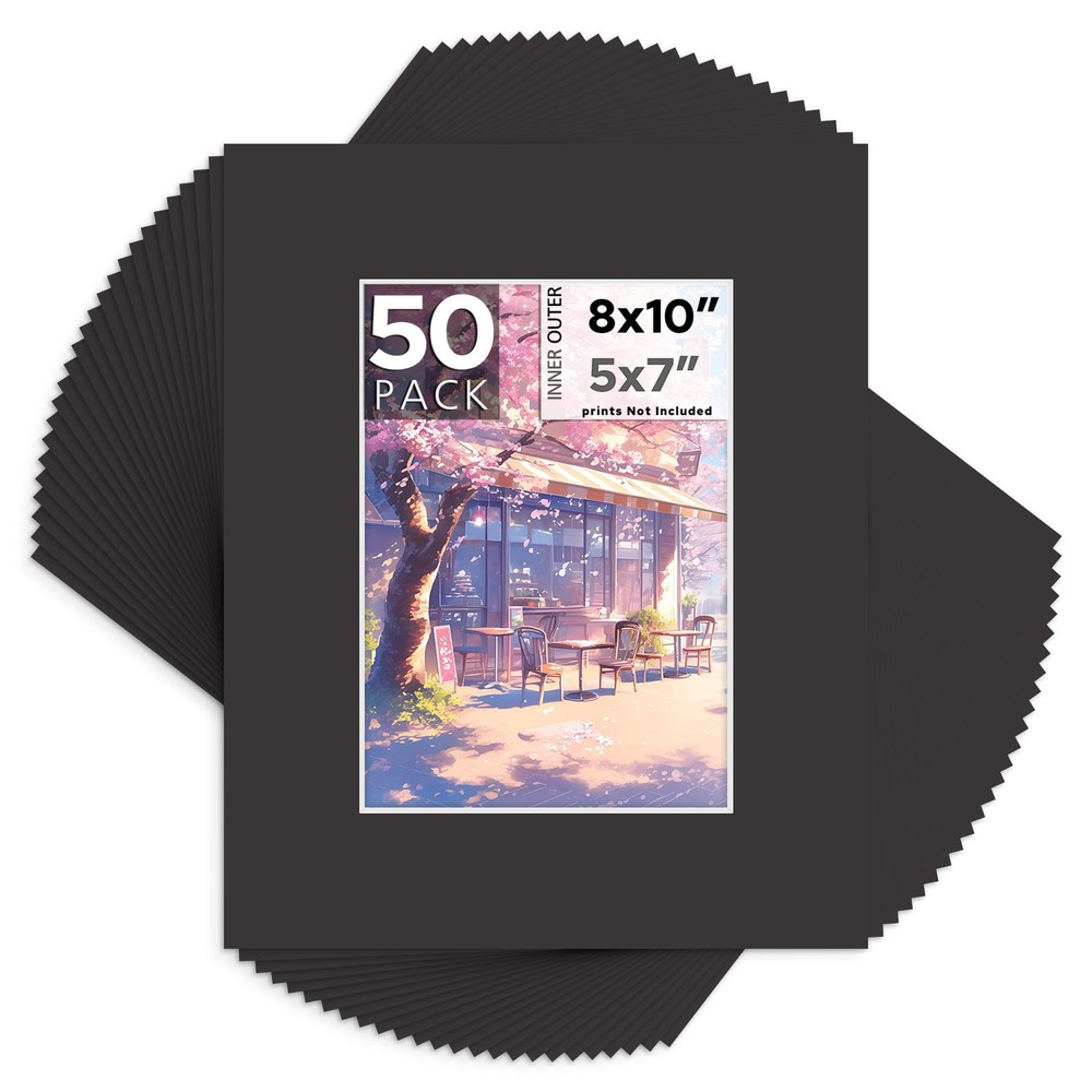 Mat Board 8×10 for 5×7 Photos – Acid Free, 4-ply, 4.5″ X 6.5″ Opening – Framing