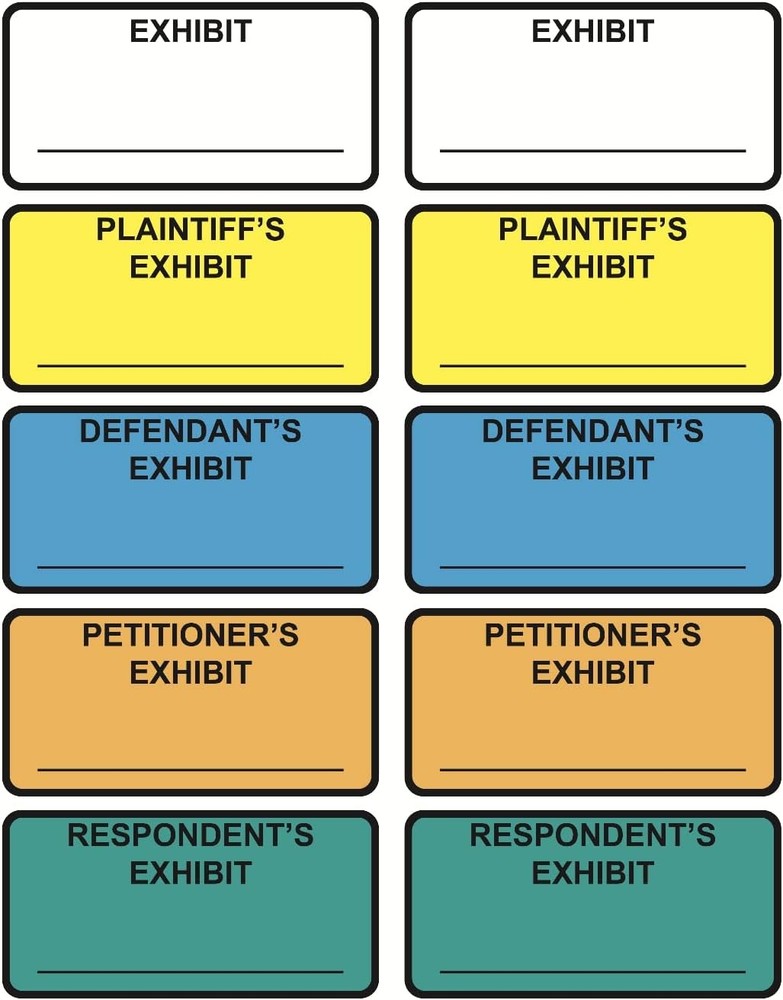 1″x2″ 500 PCS Exhibit Stickers Plaintiff’s Defendant’s 1*2 inches